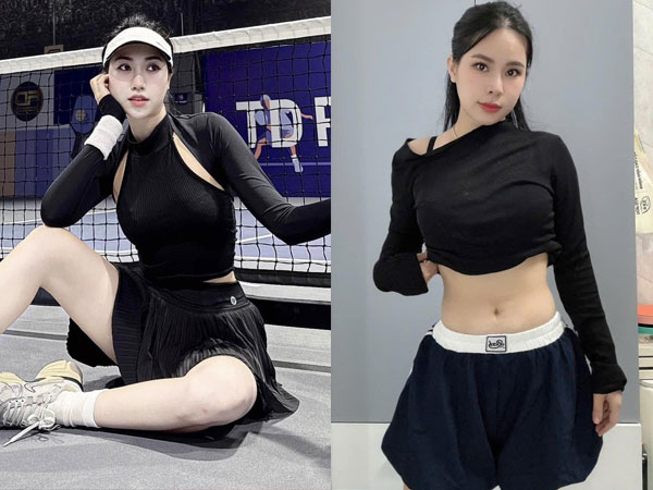 2 hot girl làng bóng đá xuống sắc vì mải mê chơi pickleball