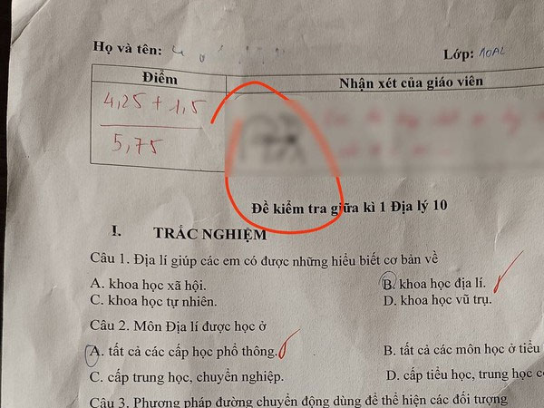 Phụ huynh Hà Nội đăng tải bài kiểm tra cùng lời phê giáo viên 'thiếu chuẩn mực', ai ngờ hội cha mẹ vào khen nức nở