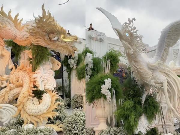 Xuất hiện chiếc cổng cưới Bạch Long Phụng lần đầu thấy ở miền Tây, nghe tới tổng chi phí tất cả lặng người