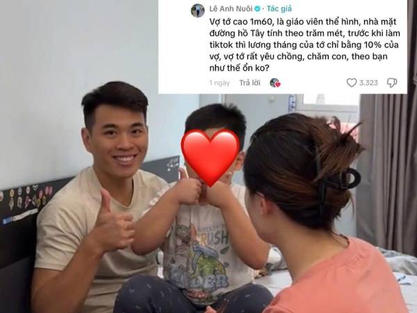 Vợ mới sinh bị chê bai 'nóc nhà nhìn chán vậy', đây là cách Lê Anh Nuôi đáp trả bình luận khiếm nhã
