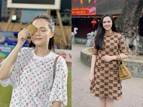 Vợ Duy Mạnh dát đồ hiệu lên người