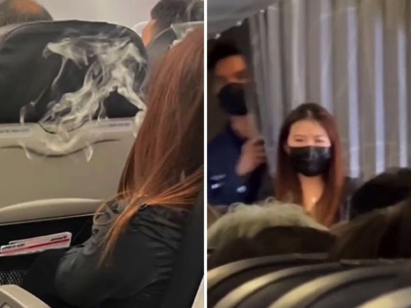 Cô gái thản nhiên hút thuốc lá điện tử, nhả khói trắng trên chuyến bay của Jetstar