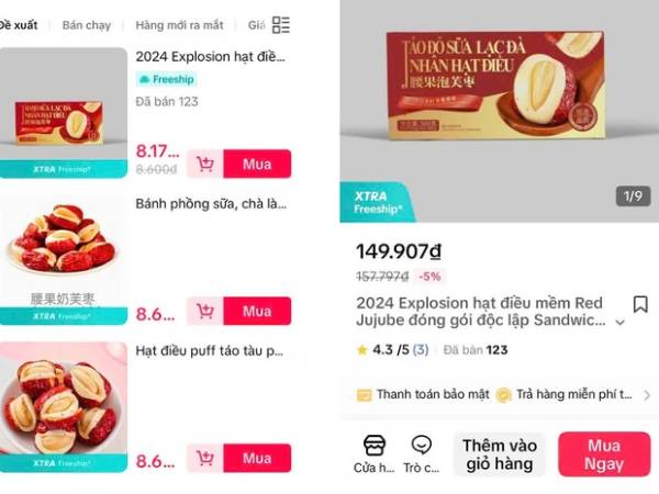 Phát hiện hơn 2.000 hộp kẹo táo đỏ có nguồn gốc 'trôi nổi' bán trên TikTok