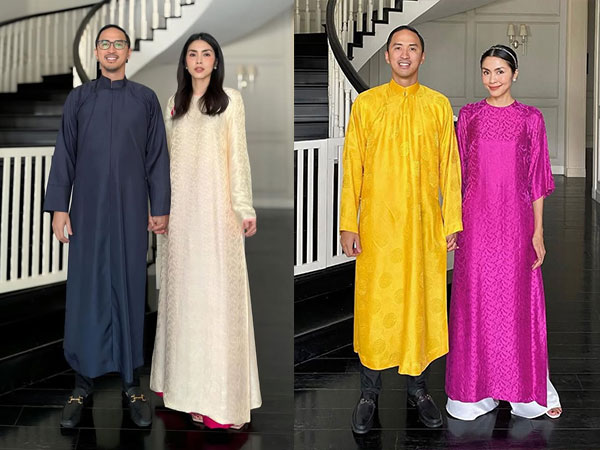 Vợ chồng Tăng Thanh Hà - Louis Nguyễn diện áo dài Tết: Luôn tối giản nhưng khí chất hào môn tỏa ra khó sánh