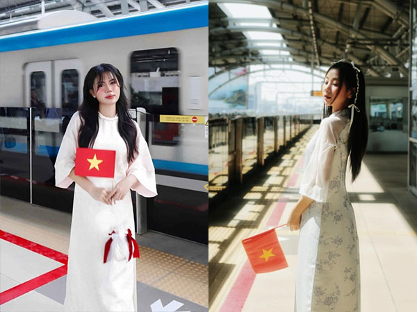 Trend chụp ảnh Tết tại tuyến metro số 1 TP.HCM gây bão mạng
