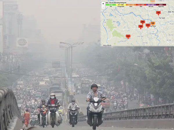 Hà Nội sáng nay lại thuộc nhóm ô nhiễm không khí nhất thế giới