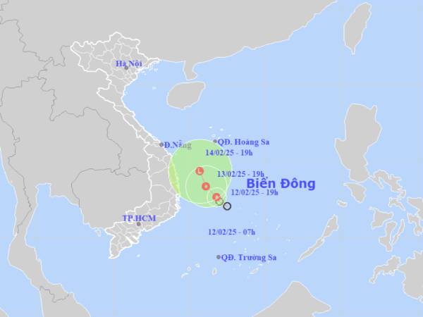 Dự báo thời tiết ngày 13/2/2025: Áp thấp nhiệt đới trên Biển Đông