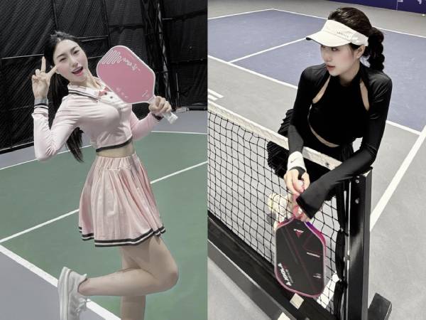 Cô em gái hot nhất làng bóng Việt hé lộ bộ vợt dành riêng cho các cặp đôi hẹn hò trên sân pickleball dịp Valentine