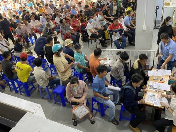 Đổi giấy phép lái xe ở TPHCM: Xếp vòng trong vòng ngoài, mới 7h đã hết số thứ tự