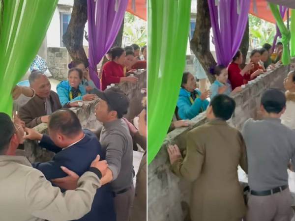 Đám cưới hai nhà sát vách ở Ninh Bình, quan khách đem rượu ra tường rào giao lưu