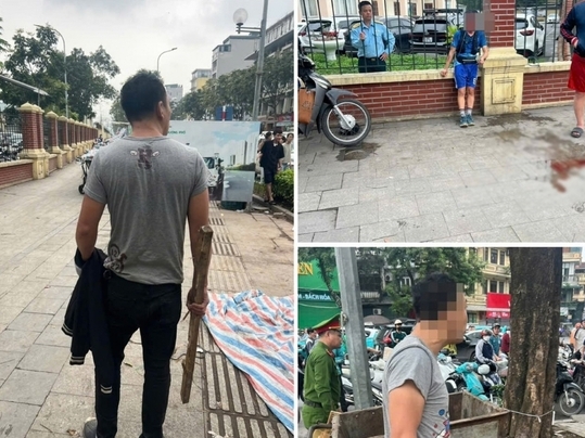 Bắt đối tượng có biểu hiện 'ngáo đá', cầm gậy gỗ vụt người đi đường ở Hà Nội