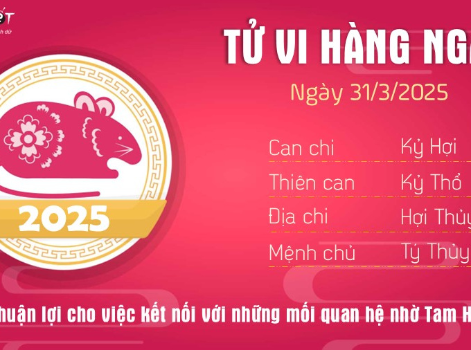 Tử vi thứ 2 ngày 31/3/2025 của 12 con giáp: Dần thuận lợi, Tý dư dả