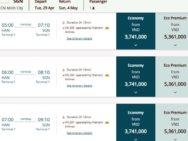Không chỉ Phú Quốc, giá vé máy bay chặng này cũng cao vút dịp lễ 30/4-1/5