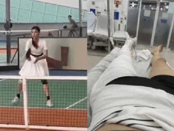 Hình ảnh gây bất ngờ của sao nữ Vbiz vài phút trước cú ngã gãy xương đùi trên sân pickleball