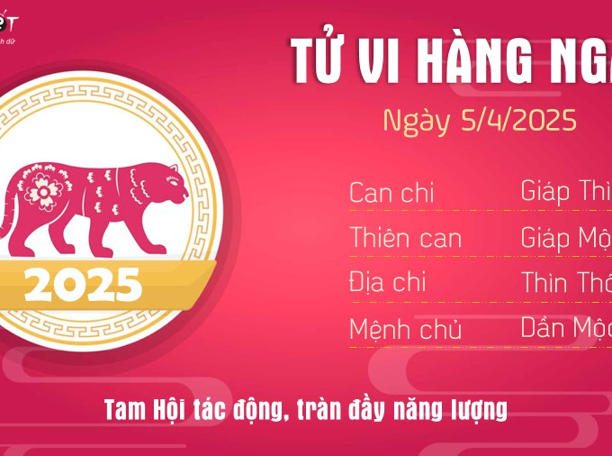 Tử vi thứ 7 ngày 5/4/2025 của 12 con giáp: Dần quyết tâm, Ngọ chớ kiêu căng