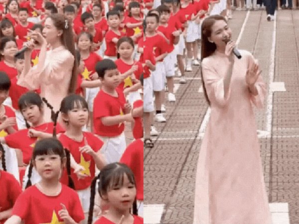 Cực hot khoảnh khắc Hoà Minzy hát giữa dàn em nhỏ rợp màu áo đỏ sao vàng: Sức mạnh Bắc Bling quá tuyệt vời!