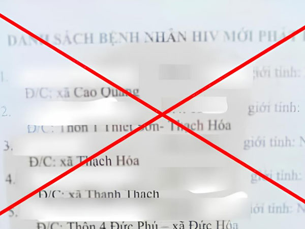 Xôn xao 'danh sách người nhiễm HIV' ở Quảng Bình