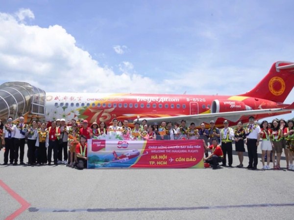 Vietjet mở hai đường bay thẳng đến Côn Đảo, khai thác bằng máy bay COMAC