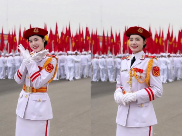 Cô gái Bắc Giang nhan sắc gây sốt trong ‘khối hoa hậu’ diễu binh 30/4