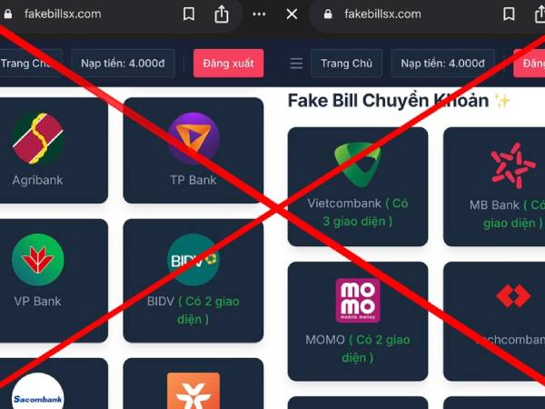 Rộ chiêu lừa đảo bằng hóa đơn chuyển khoản giả