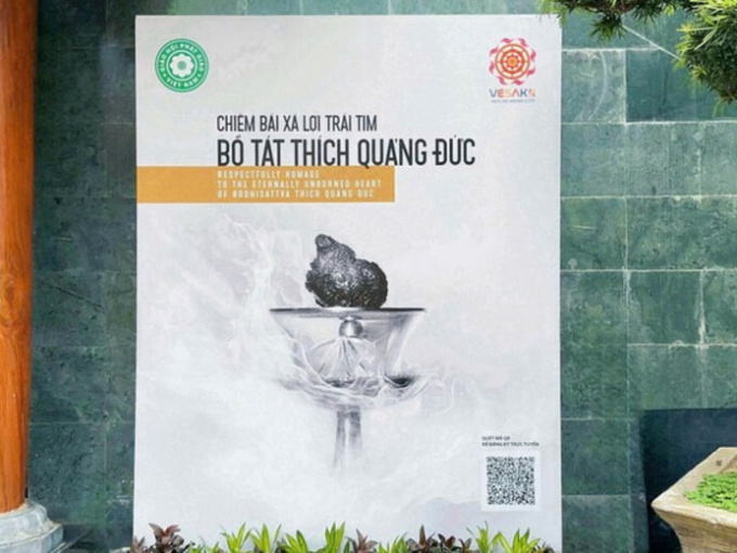 Chính thức chiêm bái xá lợi trái tim Bồ tát Thích Quảng Đức từ ngày 6/5