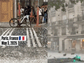 Cảnh tượng lạ: Paris chìm trong cơn mưa đá lớn, du khách và người dân hoảng loạn, cảnh báo cam được đưa ra