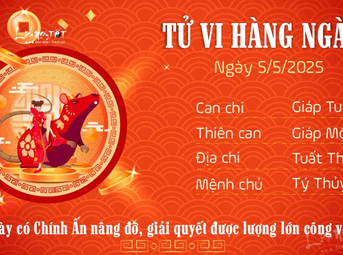 Tử vi thứ 2 ngày 5/5/2025 của 12 con giáp: Tuất có lộc, Tý bận rộn