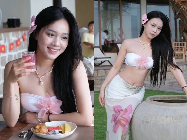Nóng hơn mùa hè, bạn gái hot TikToker của 'nam thần' U23 Việt Nam diện bikini khoe body khét lẹt