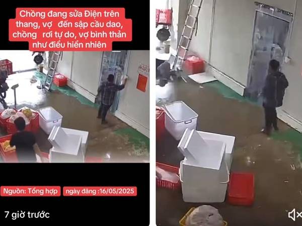 Chồng đang vệ sinh máy lạnh, vợ bật cầu giao suýt đoạt mạng chồng, thái độ ‘lạ’ của người vợ gây xôn xao?