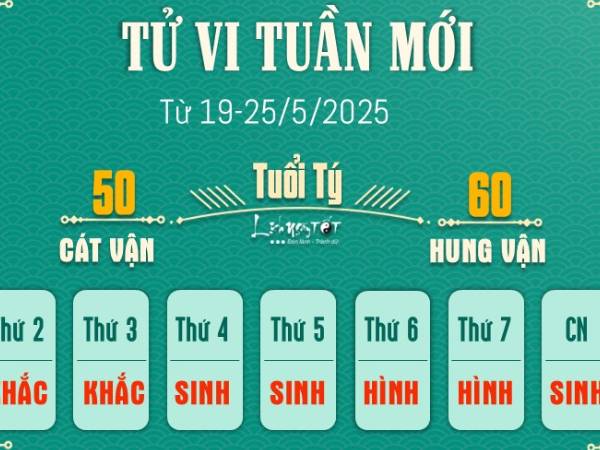 Tử vi tuần mới của 12 con giáp (19-25/5/2025): Tý nhàm chán, Hợi tốn tiền