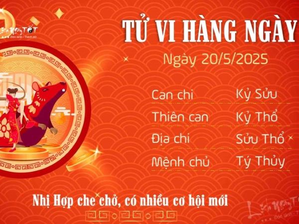 Tử vi 12 con giáp hôm nay - thứ 3 ngày 20/05/2025: Thìn rủi ro, Dậu khấm khá