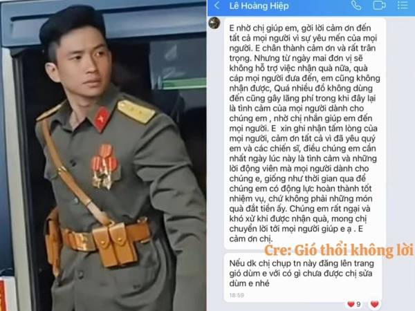 Chiến sĩ Lê Hoàng Hiệp tiếp tục làm 'dậy sóng' MXH bởi một đoạn tin nhắn