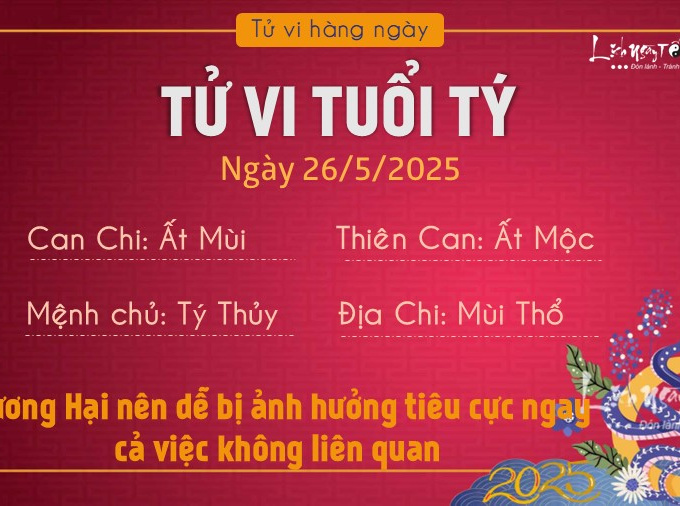Tử vi thứ 6 ngày 30/5/2025 của 12 con giáp: Dần bị phá, Tý có tiền