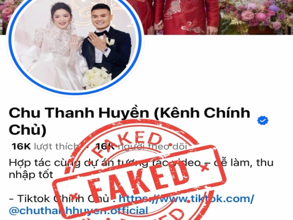 Fanpage 4,3 triệu người theo dõi của vợ Quang Hải phát cảnh báo nóng về tài khoản 'Chu Thanh Huyền (Kênh Chính Chủ)'