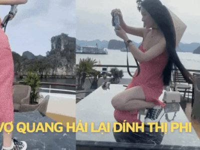 Chu Thanh Huyền - vợ Quang Hải đi giày nhảy lên bàn ăn chụp ảnh gây tranh cãi kịch liệt