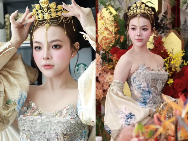 Cô dâu ở TPHCM xinh như búp bê, đầu đội vương miện làm từ 10 cây vàng