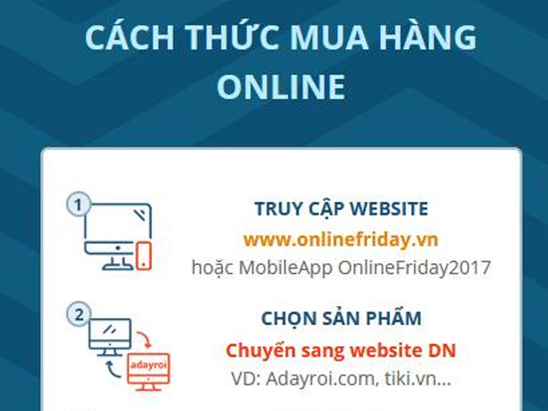 Cách mua hàng cực đơn giản ngày Online Friday 2017