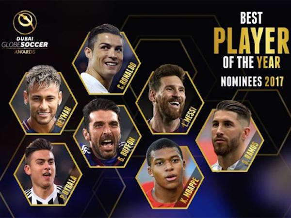 Real Madrid áp đảo các đề cử giải thưởng Bóng đá Toàn cầu