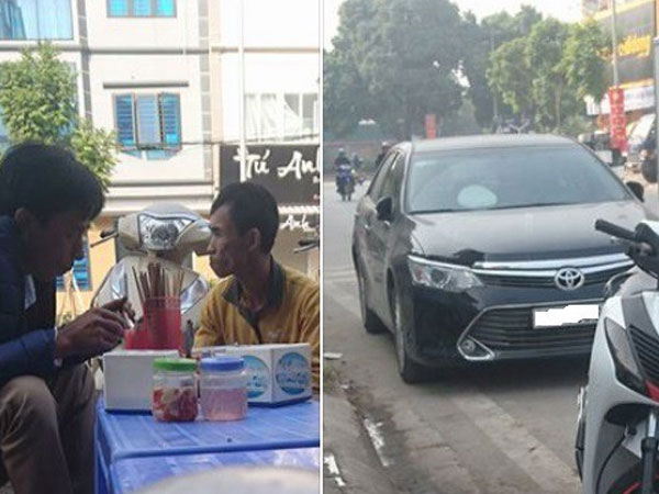 Câu chuyện đẹp: Đâm vào xe hơi, người đàn ông đi xe máy không phải đền tiền mà còn được mời đi ăn sáng