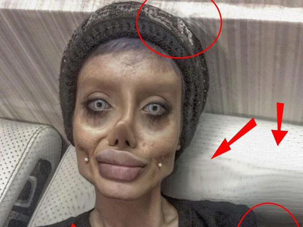 'Bóc phốt' những bức ảnh của cô gái phẫu thuật 50 lần để giống Angelina Jolie