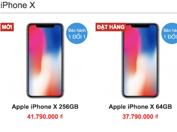 Sau một ngày về Việt Nam, iPhone X mất giá hơn 20 triệu đồng