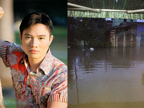 Nhà ca sĩ Quang Linh tại Huế ngập sâu 2 mét trong nước lũ
