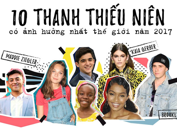 10 nhân vật dưới 19 tuổi có ảnh hưởng nhất thế giới hiện nay
