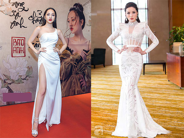 Trúc Diễm rực sắc đỏ, Bảo Anh diện váy xẻ cao đến hông