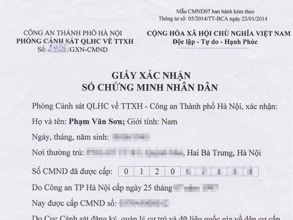Bộ Công an giải đáp thắc mắc về thay đổi ngày sinh, xác nhận số CMND