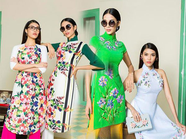 Lan Khuê - Hoàng Thuỳ 'đối đầu' trong những tà áo dài truyền thống