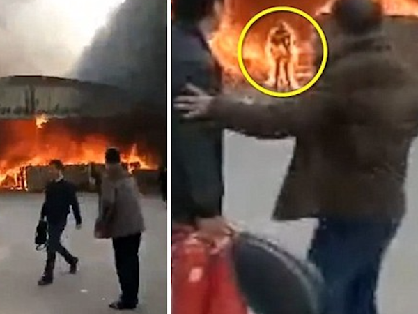 Clip: Cố tình lao vào đám cháy để tìm kiếm tài sản, người đàn ông biến thành 'ngọn đuốc sống'