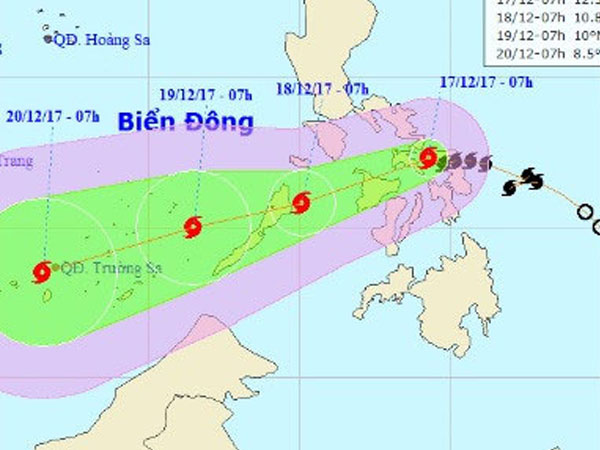 Bão Kai-tak đổi hướng di chuyển, không khí lạnh trải rộng xuống Nam Bộ