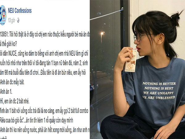 Hỏi vì sao bạn gái ăn uống luôn mồm, chàng trai nhận được câu trả lời còn choáng hơn