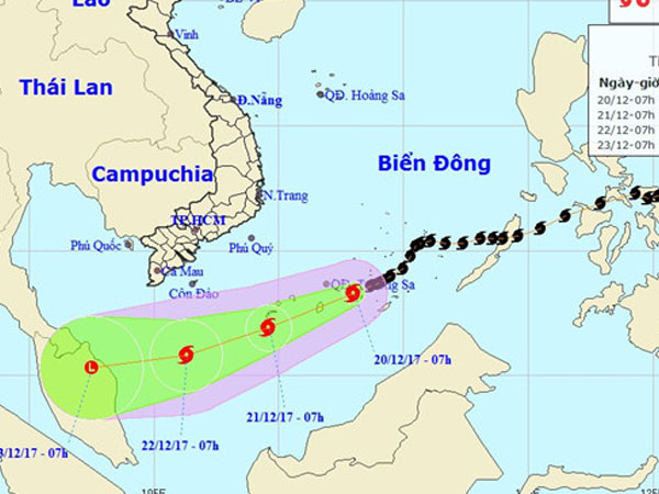 Bão Kai-tak giật cấp 11 tiến sâu vào Biển Đông